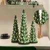 Ретро Расписанные вручную настольные рождественские елки с таймером, Рождественские елки, которые светятся, Настольная рождественская елка с огнями