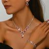 Jewelry Necklace Set  Exquisite Elegant Red/Blue/Silver Etc/Zircon  Necklace Bracelet With Earrings
