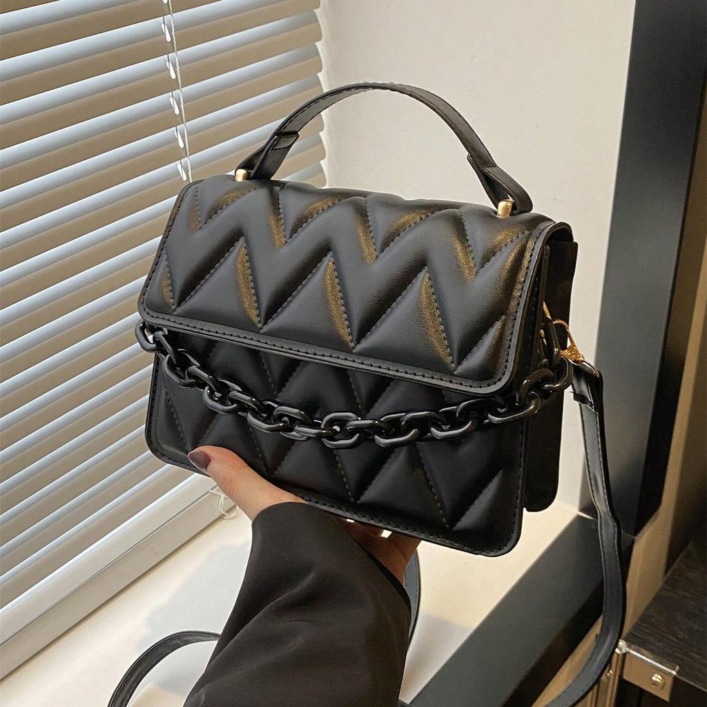 Простой дизайн ретро портативная маленькая квадратная сумка женская сумка 2025 осень и зима новая сумка-цепочка сумка через плечо сумка-мессенджер сумка с ромбами