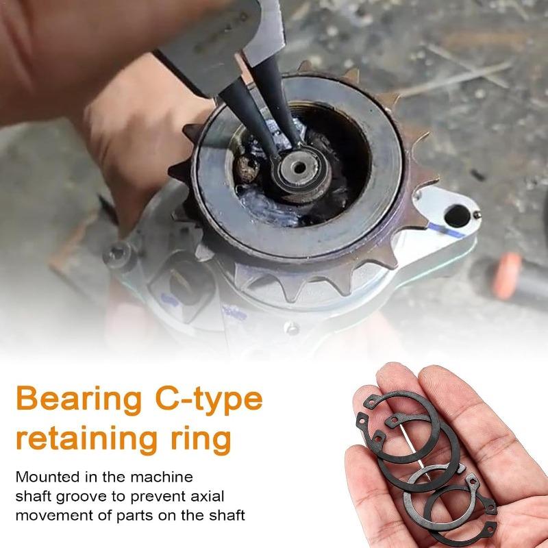 3mm-32mm C Type External Circlips Snap Rings Assortment Kit Carbon Steel Retaining Clip Washers Set for Shaft Bearing Fasteners