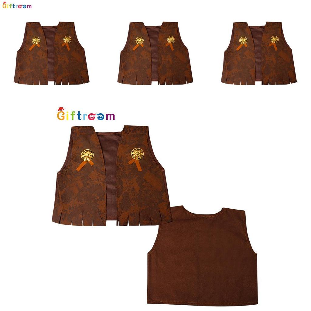 Western Cowboy Style Vest For Adults And Kids Polyester Stage Costume Men Women