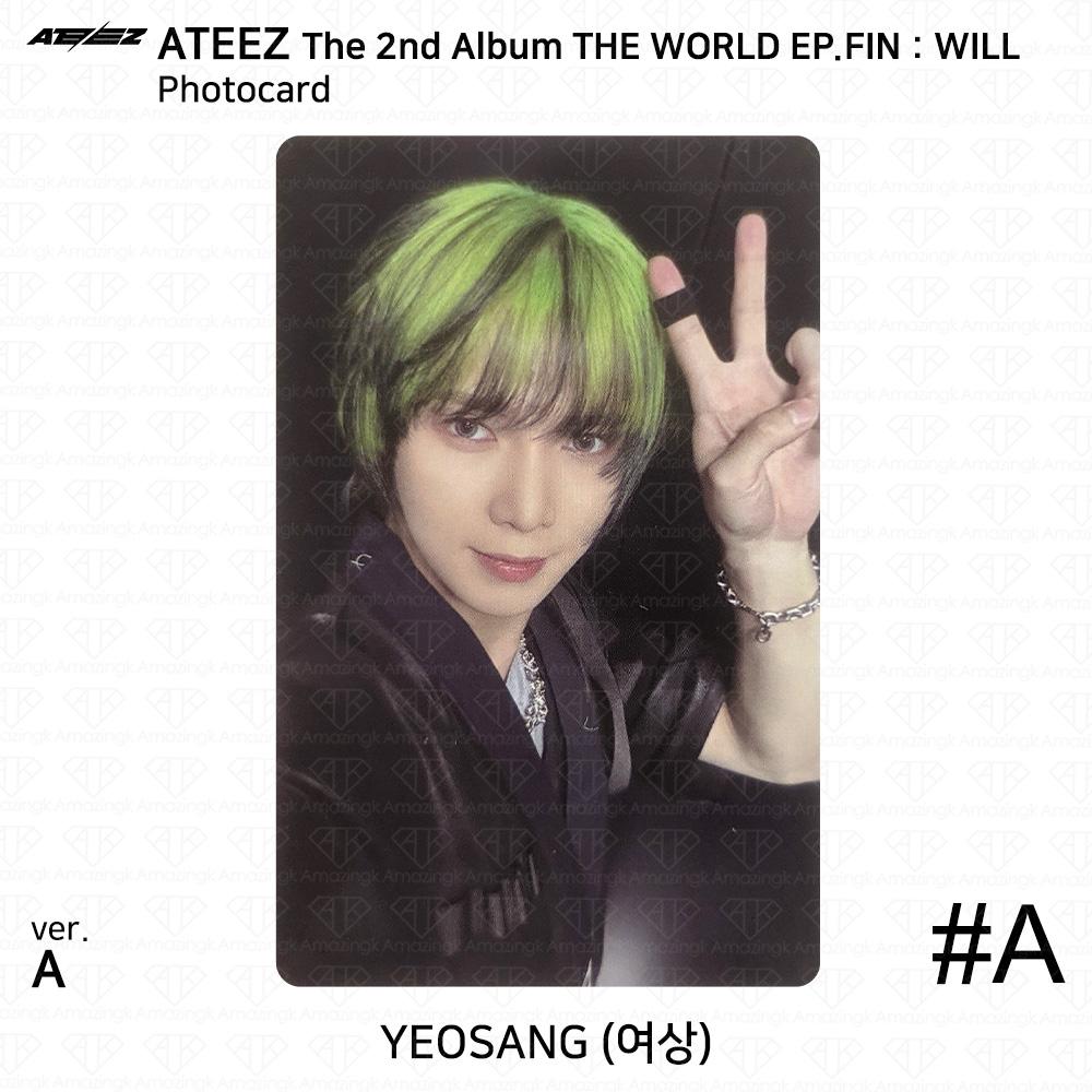 ATEEZ 2-й альбом WORLD EP.FIN WILL, наклейка на фотокарту, версия A. КПОП К-ПОП