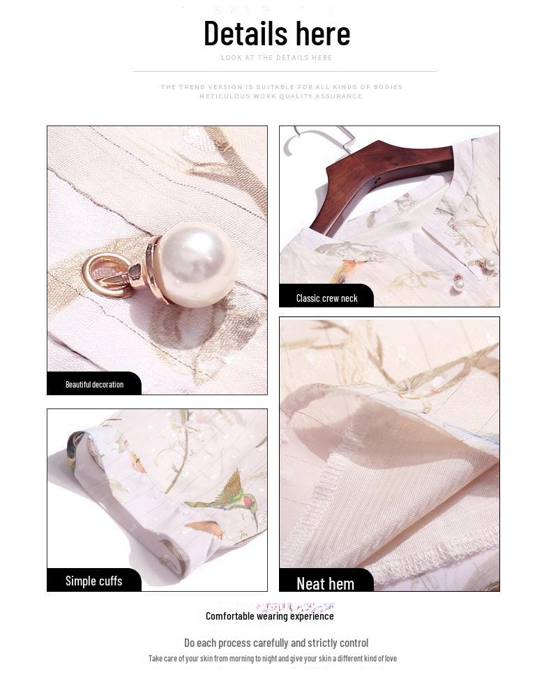 Stylish and Slim Chiffon Shirt for Women - 2022 Summer Fashion, Short-Sleeved Top for Middle-Aged Moms