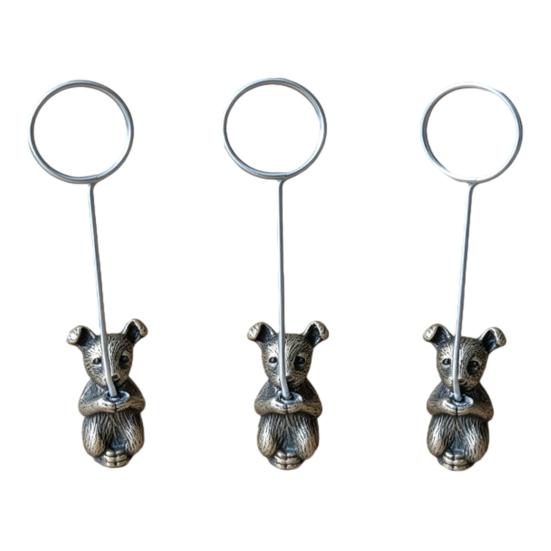 3Pcs Note Holder Stable Anti-Corrosive Spiral Clip for Notes Photos Menus Business Cards Retro Zodiac Desktop Ornament Unique Gift for Collectors