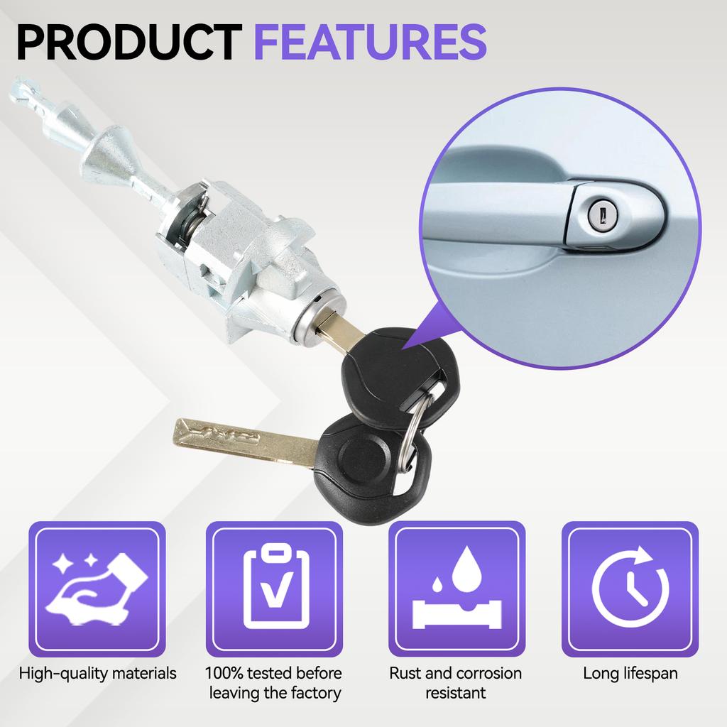 Front Left Driver Side Door Lock Cylinder with 2 keys Repair Kit for BMW E90 E91 E92 E93 3 SERIES 2004-2012 51217162427 Car Part
