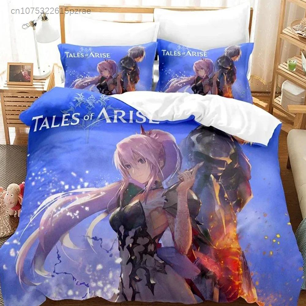 Игровой постельный комплект Tales Of Arise Современный постельный комплект Напечатанный С наволочкой Пододеяльник Мягкий Размер Queen King Постельное белье Дом