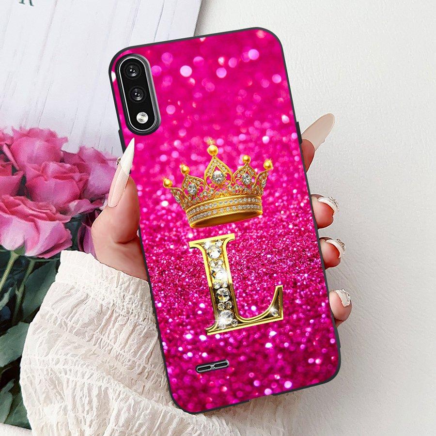 For LG K22 2020 Phone Case Crown Letter Painted Back Cover For LGK22 K 22 LM-K200 LM-K200B Soft TPU Black Silicone Coque Funda