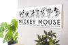 Disney Mickey Mouse Art Panel 30cm X Wide Size Made In Japan Poster Stylish Interior Makeover Living Room Interior Monochrome Simple Character Fabric