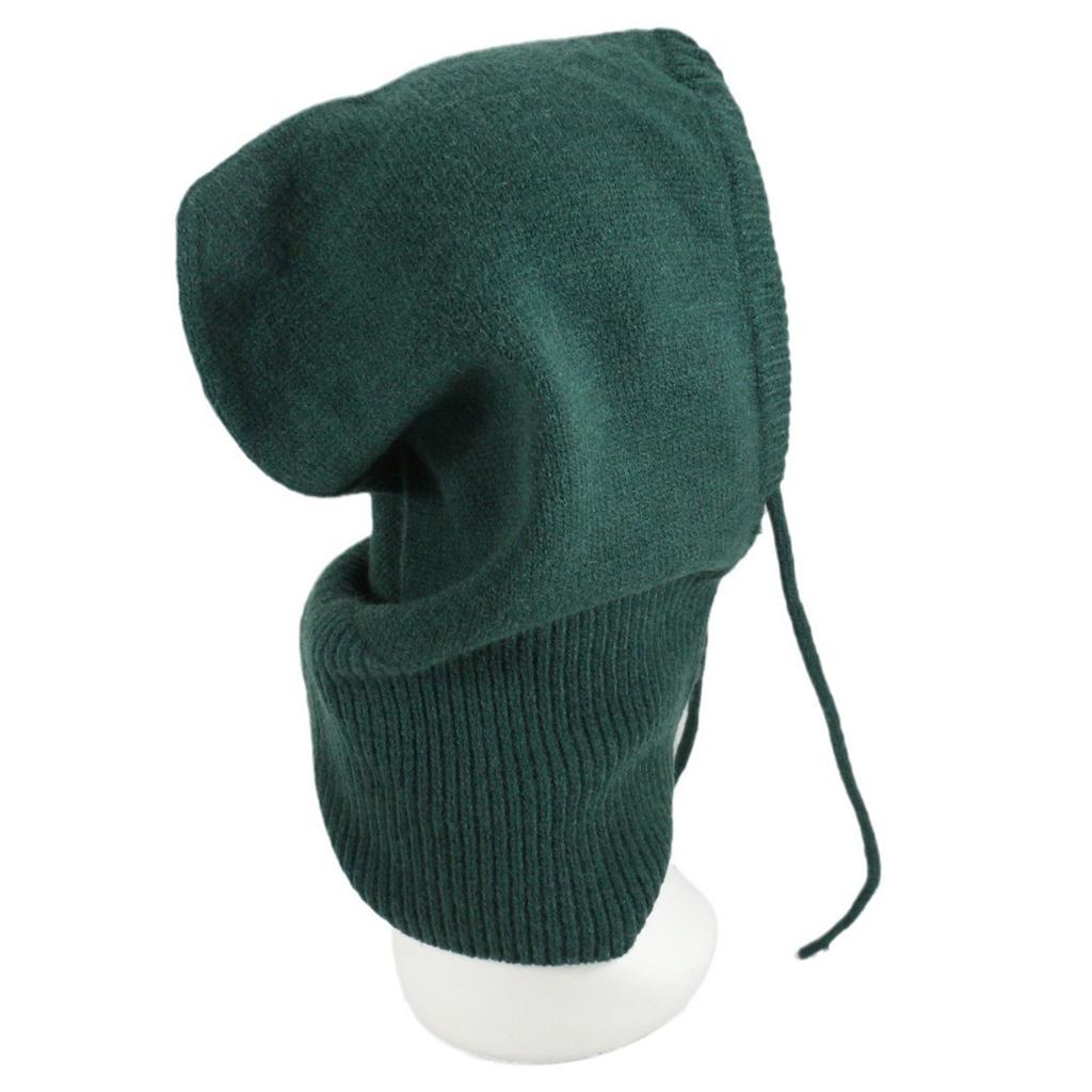 Hot-selling knitted balaclava hat drawstring extended version outdoor windproof warm hat soft big head circumference