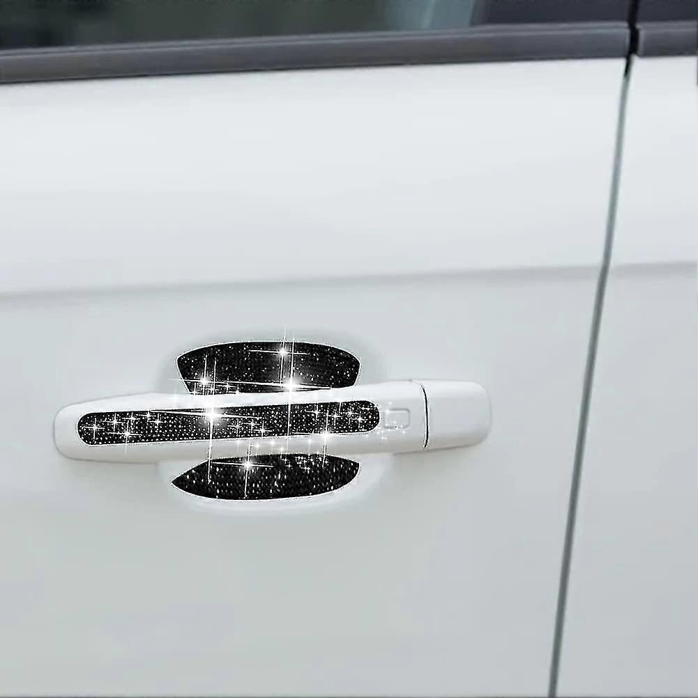 8pcs Bling Car Kit Car Door Handle Protector Shiny Rhinestones Scratch