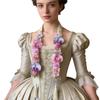 Silk Fabric Floral Shoulder Sash Satin Fabric Artificial Floral Garland  Birthday Party