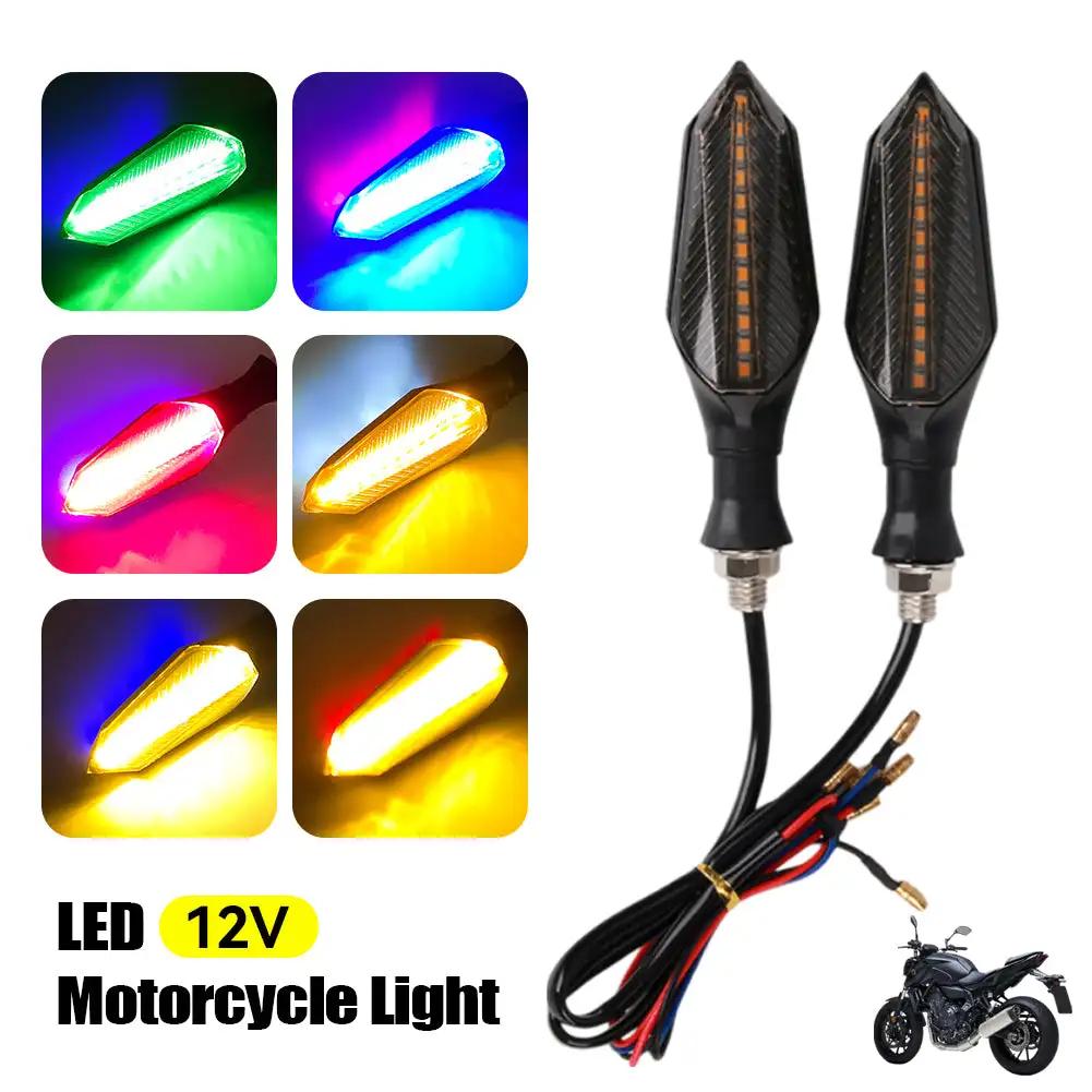 1Pair 12V LED Motorcycle Turn Signal Lamp Sequential Flowing Flash Lights Indicator Lights Running Light Motorcycle Tail Lights