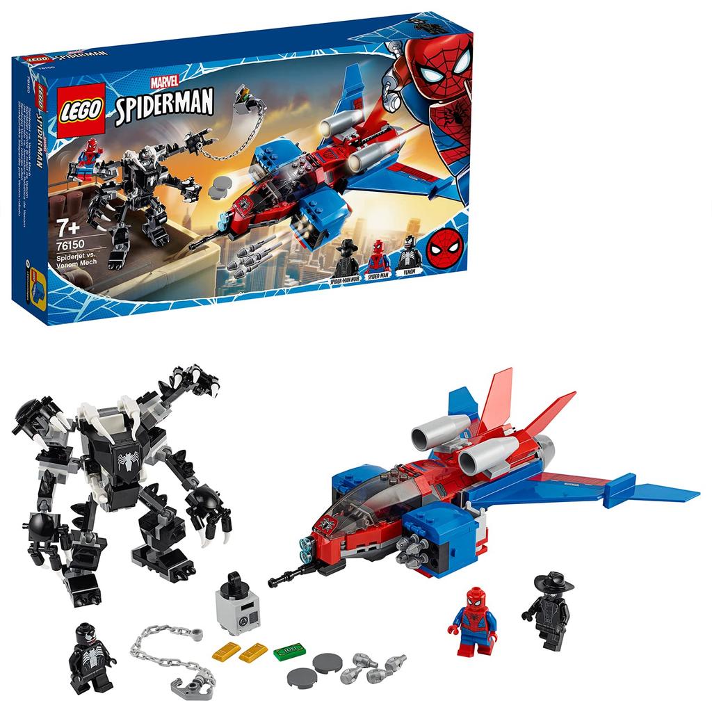 LEGO Super Heroes Spider Jet and Venom Mecha Suit Showdown 76150