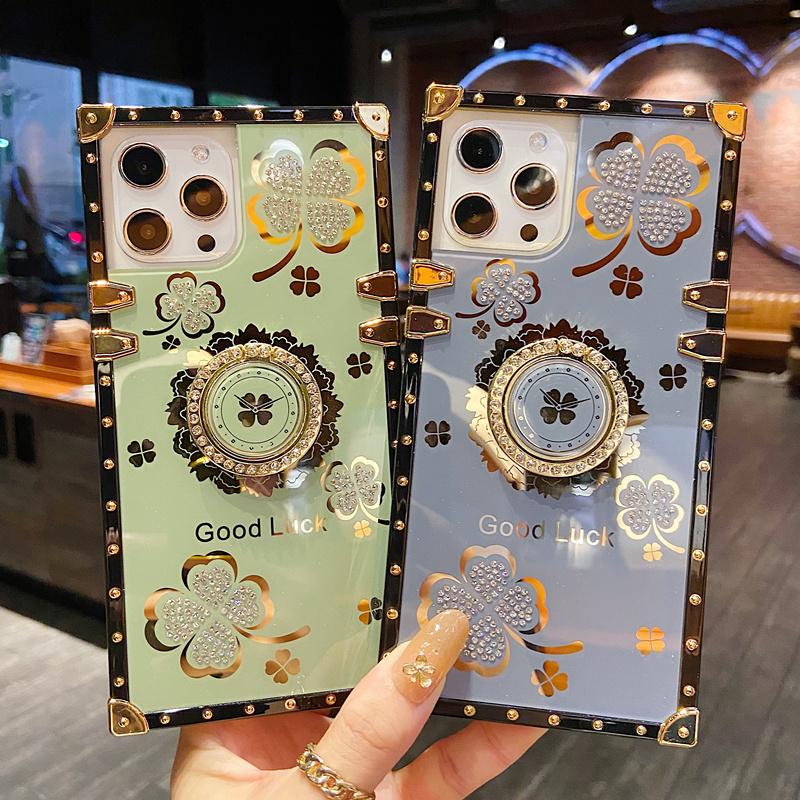 Креативный квадратный ремешок с ромбовидными перьями и листьями для IPhone 15 14 13 12 11 Pro Max чехол для Redmi 9 9A 9C Note 10 9/Samsung S23 S22 Ultra S21 A22 A52 A12