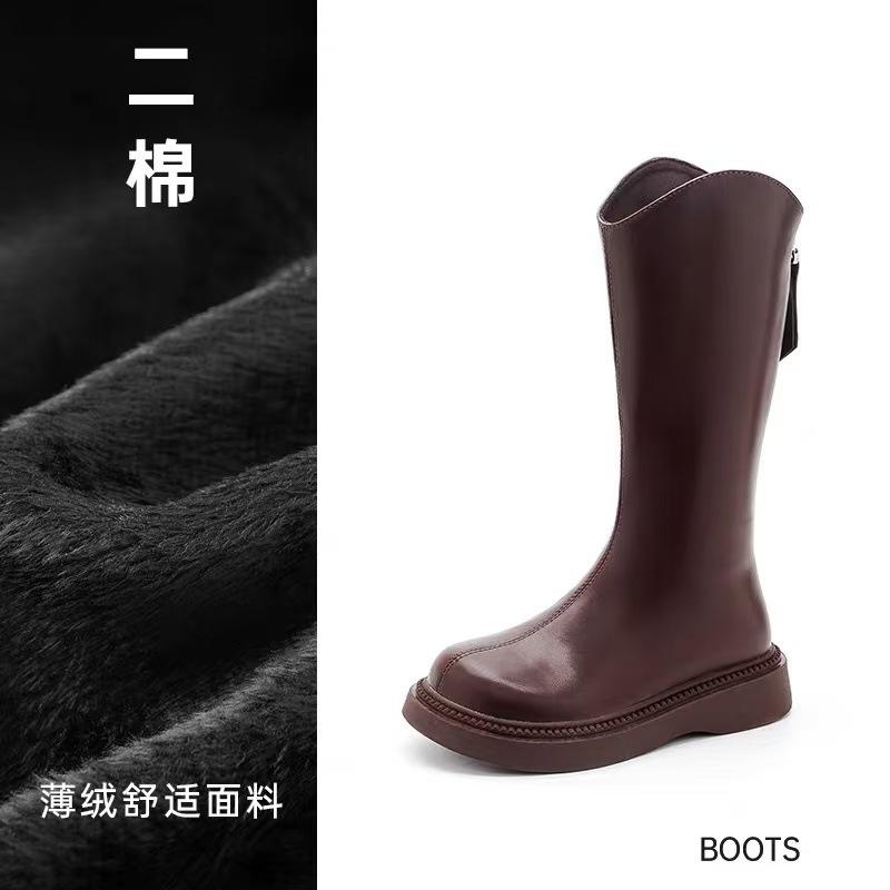 Детские сапоги для девочек, сапоги Martin, новые сапоги для малышек, модель «принцесса», высокие кожаные сапоги, подиумная модель.