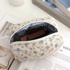 Cute Bow Flower Cloth Handbag Quilting Cotton Makeup Bag Women Zipper Cosmetic Organizer Portable Toiletry Case for Girls