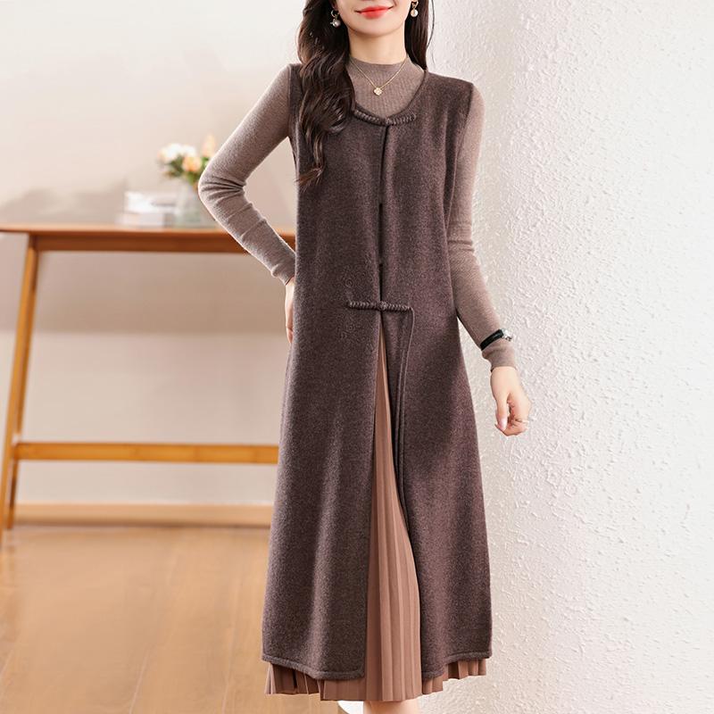 Женское кашемировое платье Qinghe кашемир 30% кашемир 70% шерсть осенне-зимняя кашемировая юбка мягкая и теплая