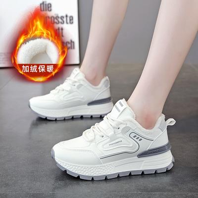 Инс корейская версия новых бархатных папиных кроссовок для женщин 2025 зима студенческие спортивные туфли на платформе повседневные туфли для женщин AD8861-2