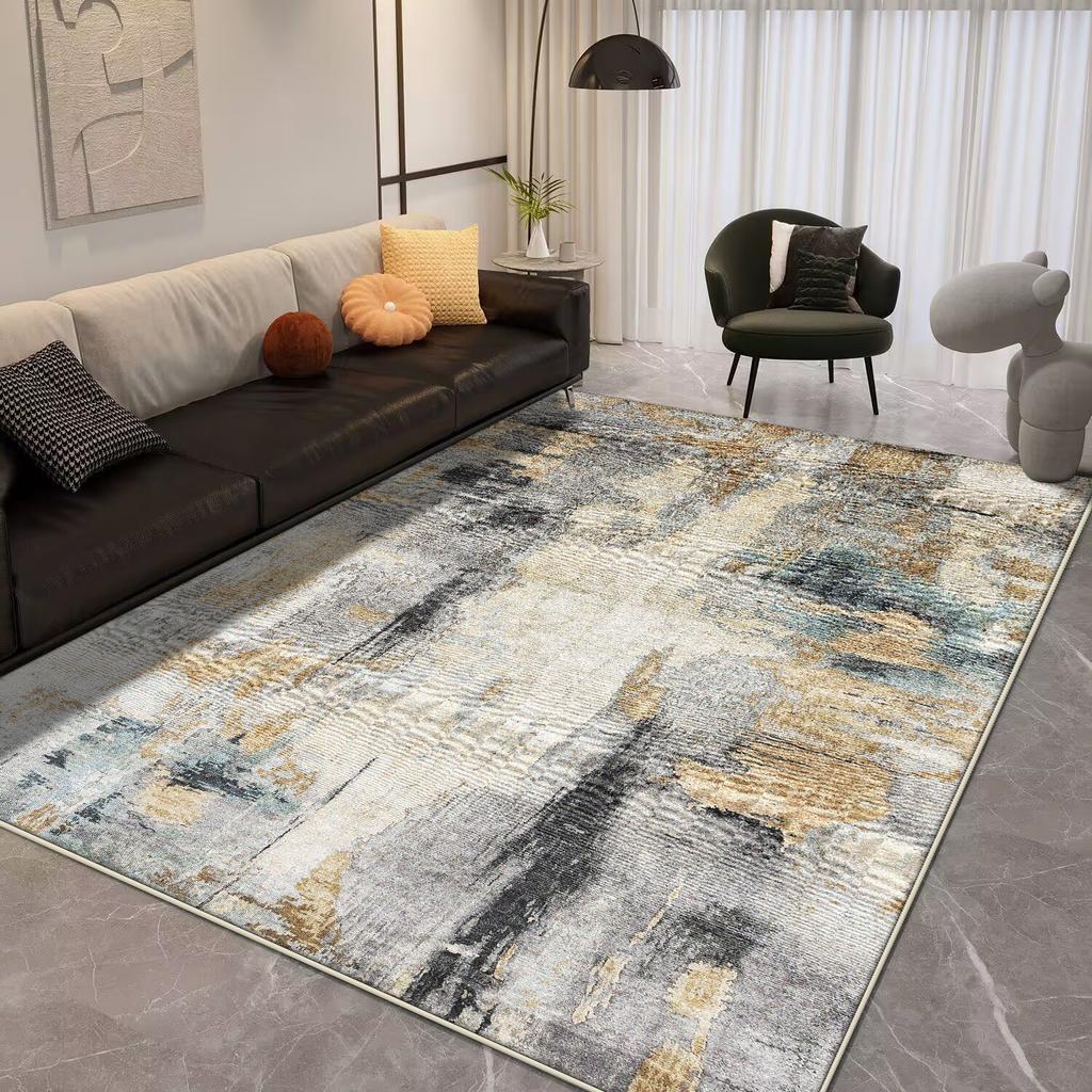 Light Luxury Splashing Ink Large Area Carpet Living Room Bedroom Decor Rugs Non-slip Floor Mat Lounge Rug Hotel Lobby Carpets