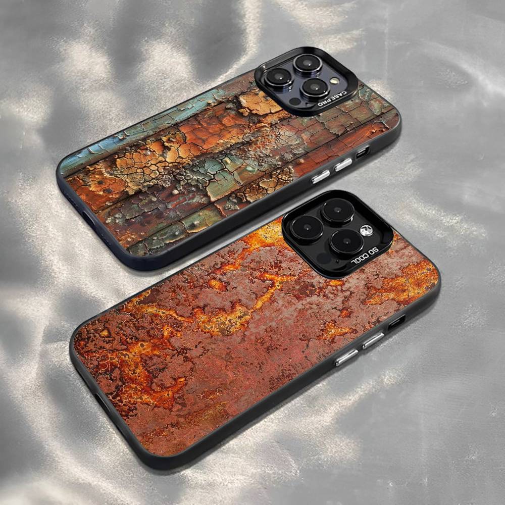 R-Ретро I-Индустриальный R-Ржавый Чехол Для Телефона Для iPhone 17,16,15,14,13,12,11 Plus,Pro Max,XS,Разноцветный Серебристо-Черный Чехол