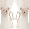 2Pcs Ins Cartoon Bear Curtain 3D Bear Curtain Tieback Window Curtain Buckles  Curtain Decor