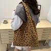 Женская вельветовая сумка на плечо большой вместимости с леопардовым принтом, сумка-тоут под мышкой, сумка-шоппер, кошелек-клатч с мини-кошельком KTY