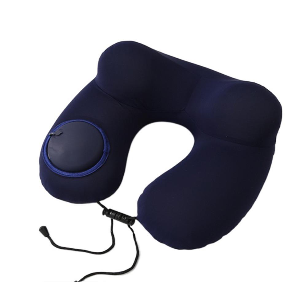 Inflatable U-Shaped Travel Pillow Soft Neckrest Pad Relaxation Neck Support Cushion Office/School