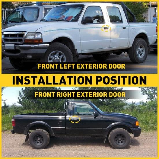 Ford Ranger Textured 04-11 Black Front Left Door 2Pcs Right Handle Set