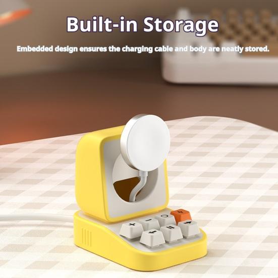 Typewriter Watch Charging Silicone Watch Charger Stand for Watch SE/Ultra/1-10 Wireless Desk Charging Dock