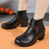 Кожаные массивные женские ботильоны, дизайнерские туфли в стиле ретро на среднем каблуке 2025 года, классические зимние туфли-лодочки в готическом стиле, ботильоны-гладиаторы для женщин