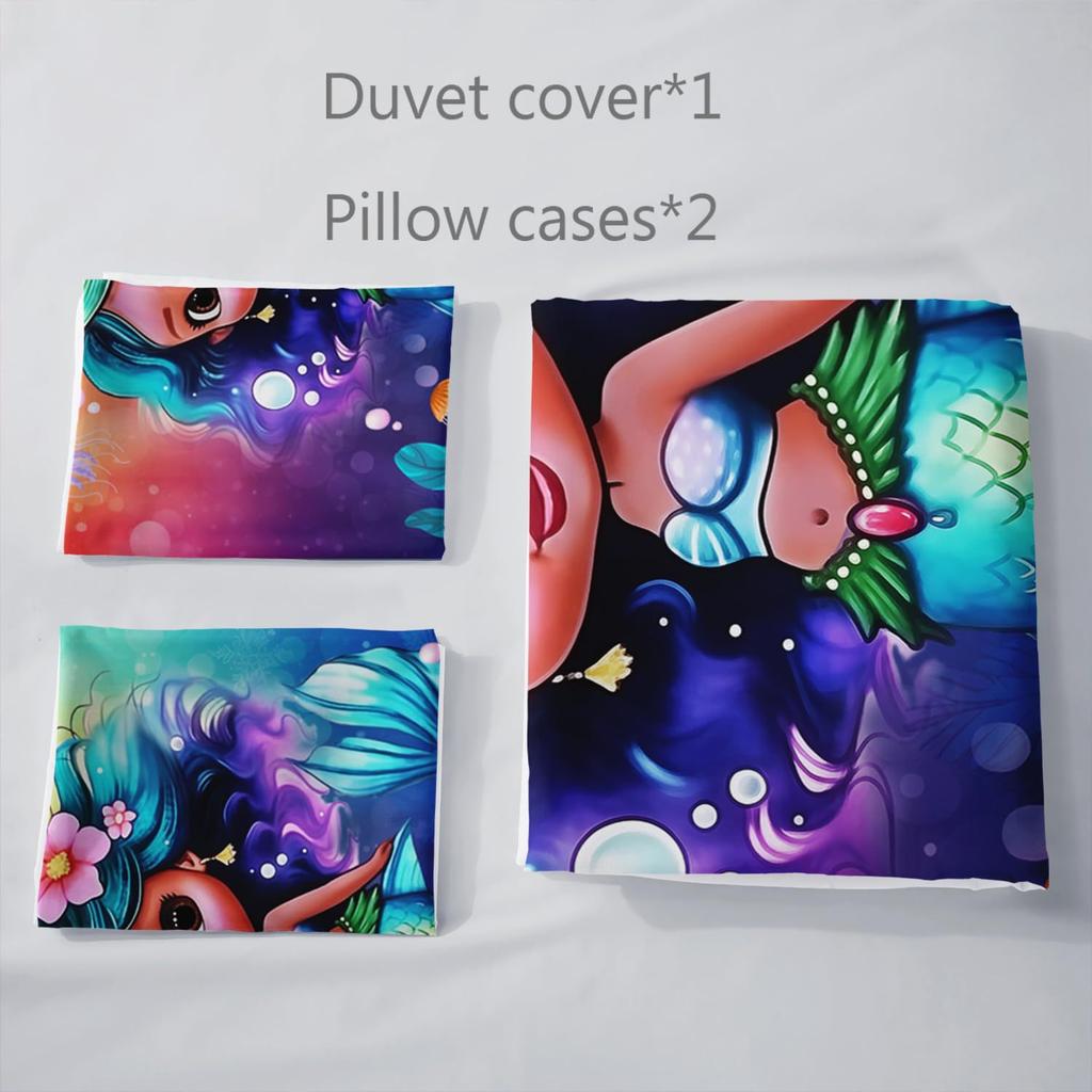 Cute Scales Three-Piece Quilt Cover 3D Digital Printing Bedding Set