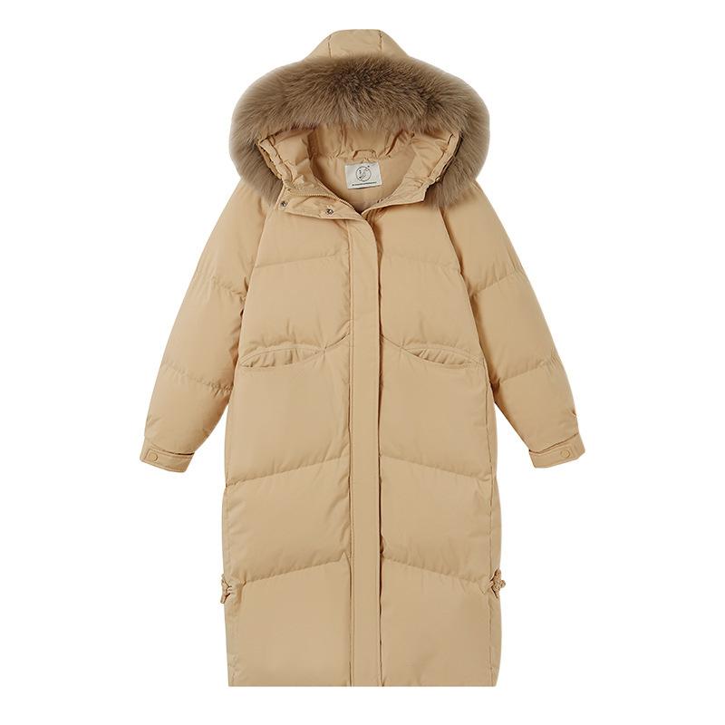 Новое утолщенное большое стеганое хлопковое пальто для женщин, удлиненное зимнее свободное пальто-пуховик выше колена, хлопковое пальто