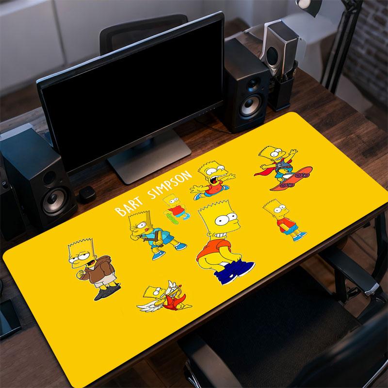 Bart Simpson Mouse Pad, Large Gaming Desk Mat, Non-slip XXL Mousepad for Laptop & Tablet, Mini PC Playmat with Stitched Edges
