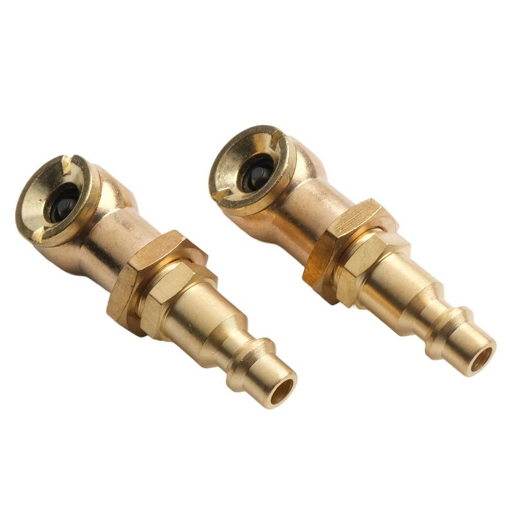 2Pcs Quick Plug Ball Inflator Air Clamp Kits 1/4inch FNPT Tire Inflator Gauge Nozzle For Air Chucks