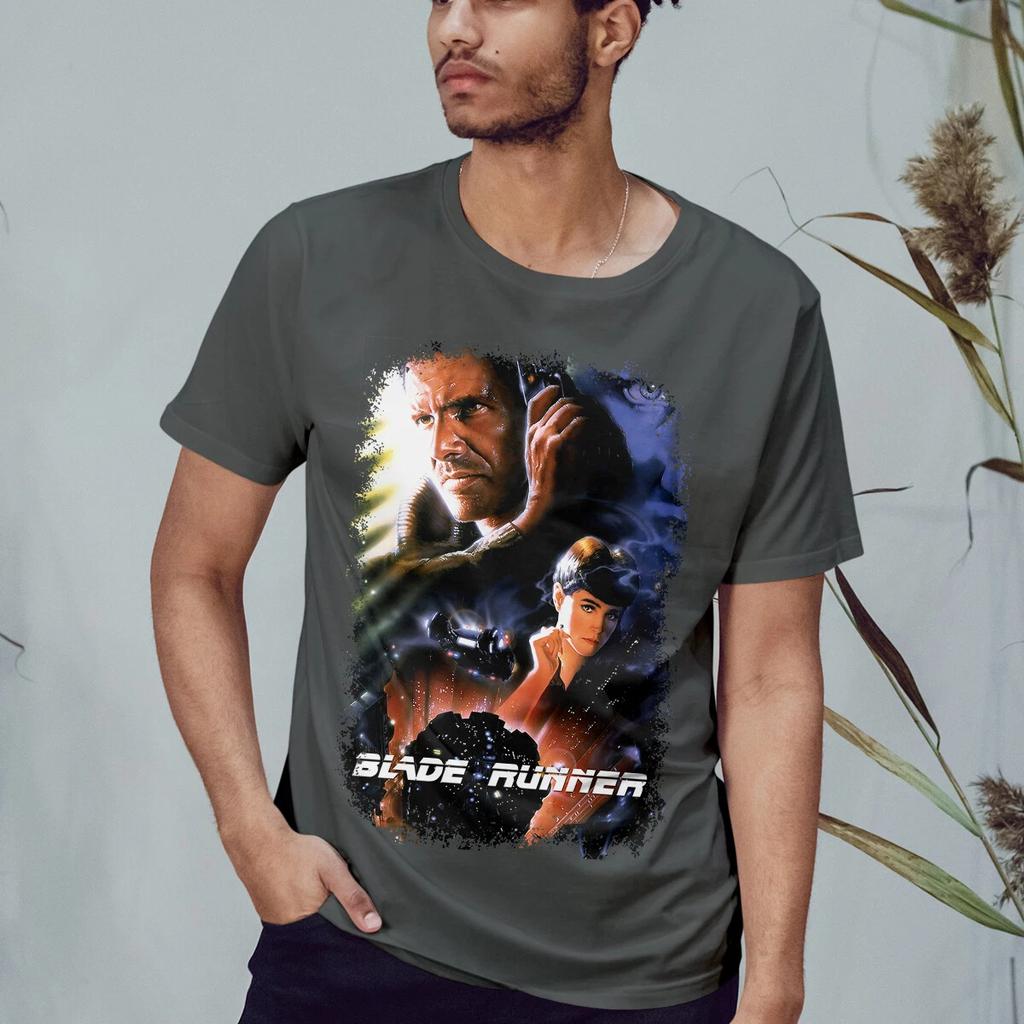 Blade Runner (1982) Movie Poster Style T-shirt All Season Vintage Pure Cotton T-shirt Men's and Women's Streetwear