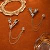 V-shaped Full Diamond Brooch Collar Pin High-end and Elegant Brooch Anti-glare Pin