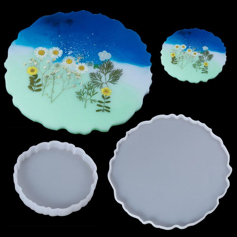 Поднос для чая, силиконовая форма, смола, агат, круглая форма для цветов, форма «сделай сам»