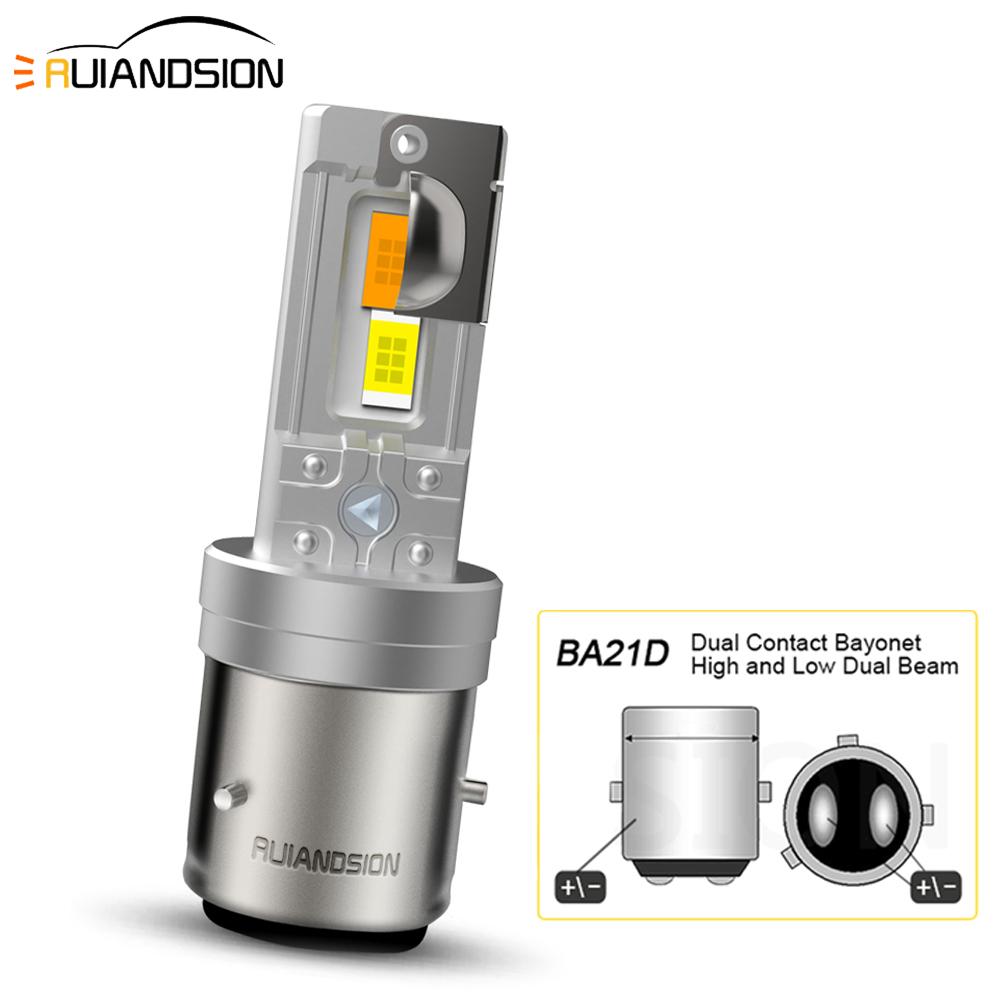 BA20D LED Headlight Bulbs 6000K 4000LM Super Bright Fog Light Kit BA21D H6 12-18V Motorcycle Lighting Waterproof IP65 2Pcs