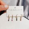 New Fashion Rainbow Colorful Cubic Zircon Hoop Earrings Set Fashion 4 -Piece Ear Sets Jewelry For Women Party Gifts