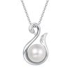 Ожерелье из натурального пресноводного жемчуга, жемчуг, натуральный жемчуг, 6 мм, 1 шт., лебедь, цирконий, серебро 925 пробы, церемониальные случаи, подарок на Рождество, день рождения, годовщину