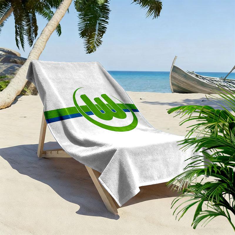 VfL Wolfsburg Print Beach Towel, Large Soft Quick Dry Towel for Beach Camping Swimming