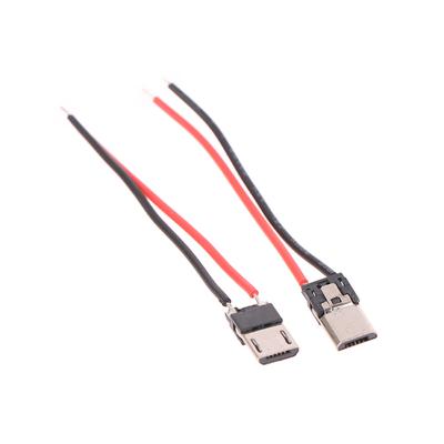 10 шт. 2P Micro Usb Male с кабелем 2Pin сварочный провод Male Connector прямой для мобильного телефона зарядный порт зарядное гнездо