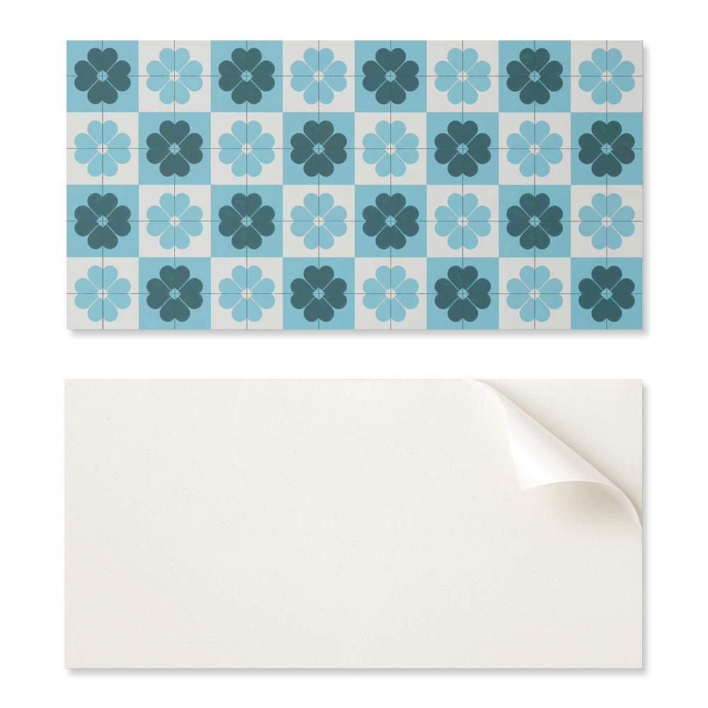 Self-adhesive Graphic Decoration for Office or Study Floral Checkered Pattern 10x40x20 cm