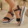 Fashion Women's Sandals Fashion Rivets Platform Sandals Women Plus Size 36-42 Thick Bottom Summer Sandles Woman Ankle Buckle Sandalias