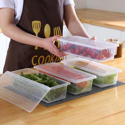 Новый прозрачный контейнер для хранения продуктов с поддоном для слива и крышкой, органайзер для холодильника, герметичный контейнер для сохранения свежести продуктов.