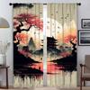 Japan Style Modern Living Room Curtains for Camera Window Curtain Home Interior Curtains 2 Pieces Halloween Decoration Partition