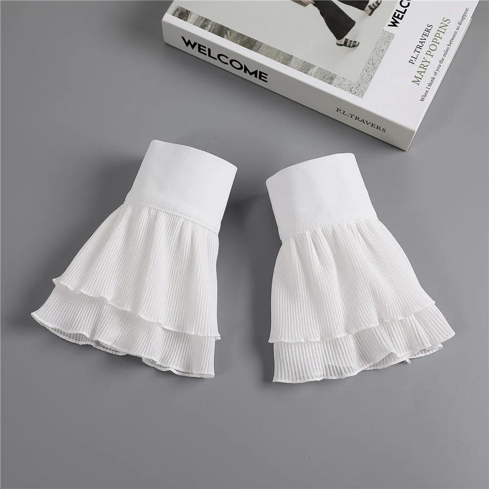 DIY Detachable Cuffs Cuff Extension Embroidery Lace Daisy Fake Sleeves Elastic Wild Wrist Pleated Organ Lolita Fake Sleeves