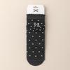 Female Spring and Autumn Bow Wood Ear Lace Polka Dot Boneless Drum Pile Cotton Socks