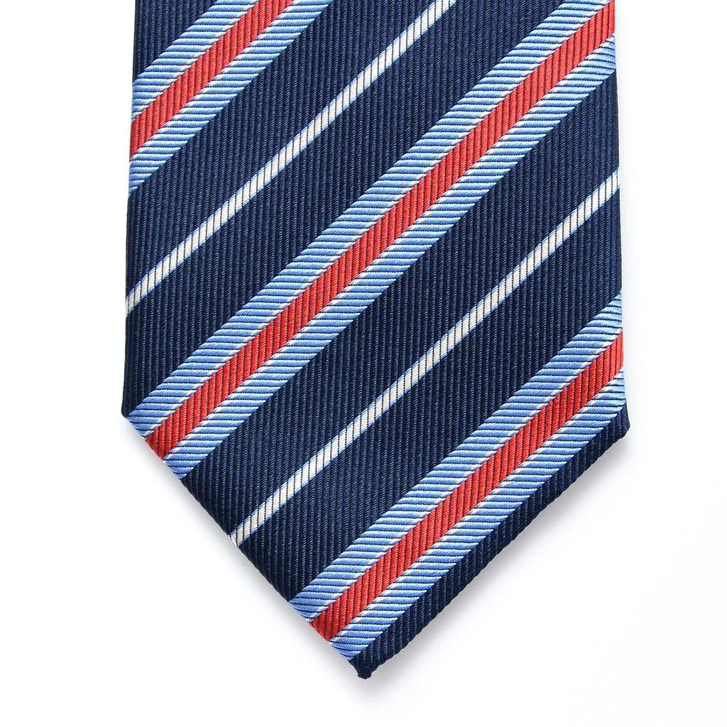 Галстук MICHIKO LONDON Brand Made in Italian Silk Jacquard Regimental Regular Size [MICHIKO LONDON], Япония, Ткань, Плетение, Полоска, Бизнес, (ВМС США)