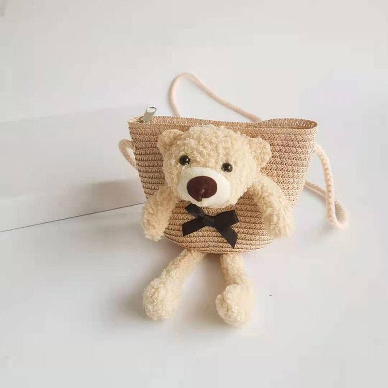 Рюкзаки Милая сумка с украшением в виде медведя Диагональная сумка Детский рюкзак